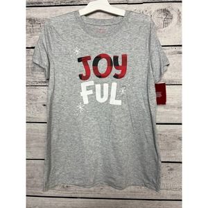 NWT Ladies Wondershop Gray Buffalo Plaid Joyful T-Shirt - Small